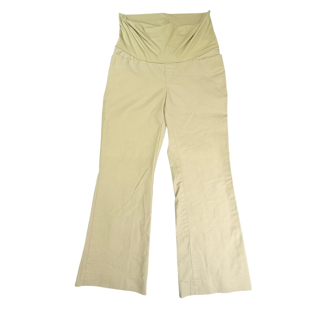 Gap Maternity Chino Pants Womens 6 Regular Tan Khaki Stretch Full Panel Bootcut